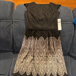 Elegant Black and Cream Dress